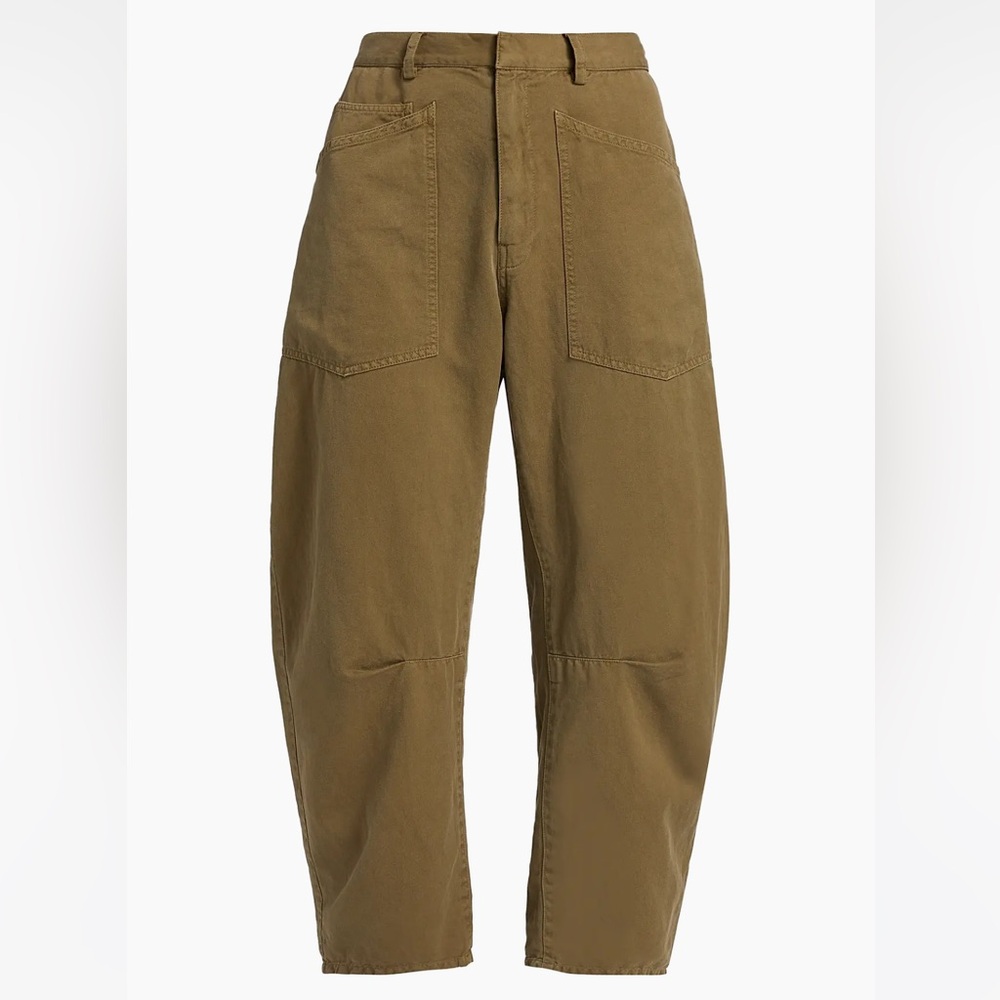 Nili lotan Shon pants linen blend barrel nwt $490 8 olive green